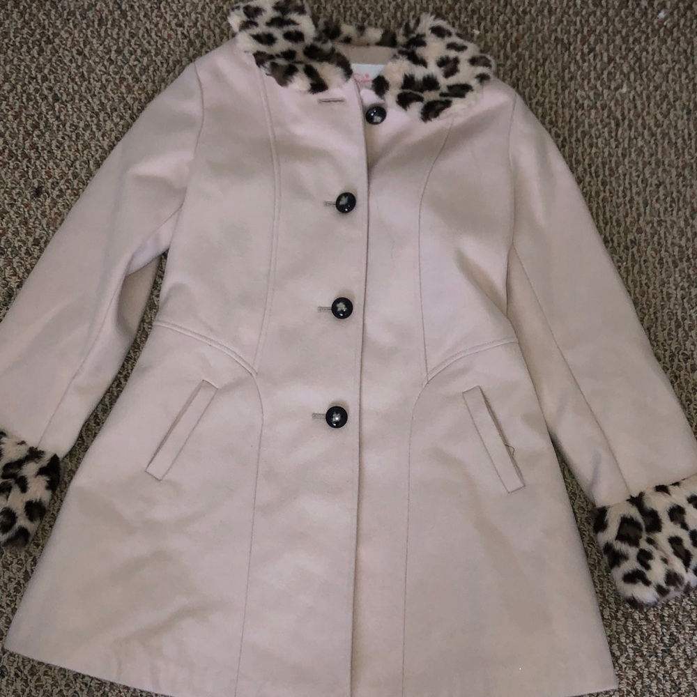 Beige Cheetah-Print Trench Coat